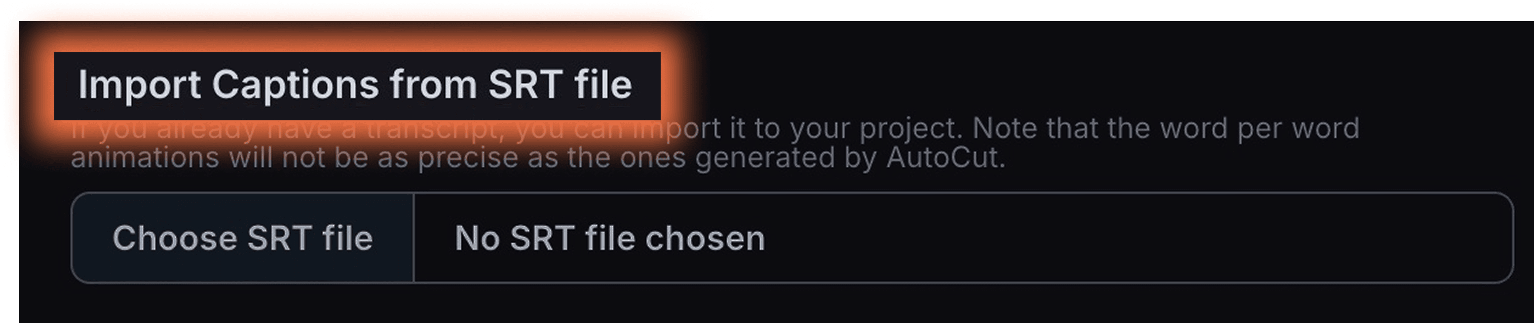 Importa file SRT nel plugin AutoCaptions di AutoCut