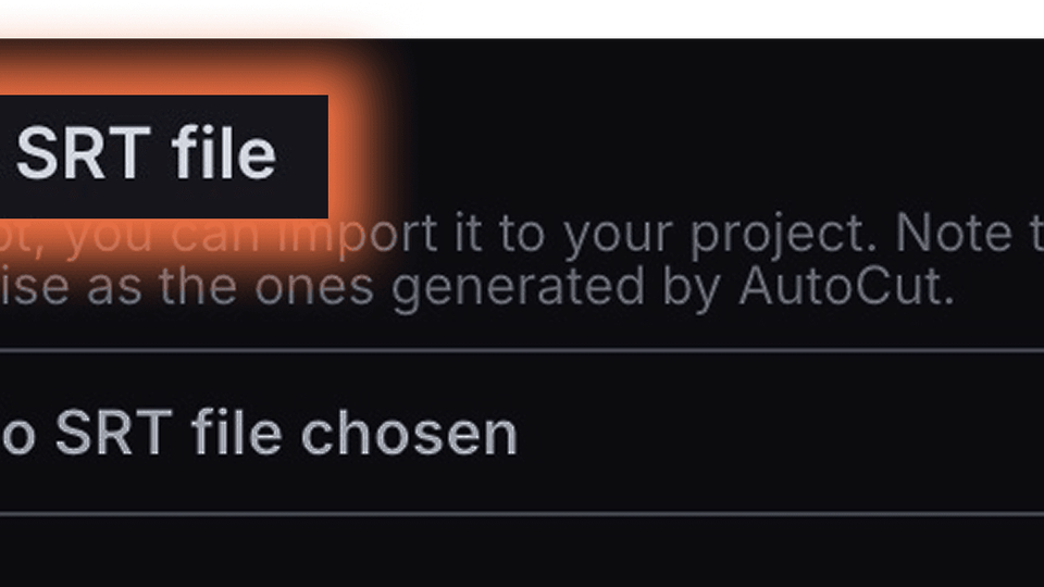 Importieren Sie SRT-Dateien im AutoCaptions AutoCut-Plugin