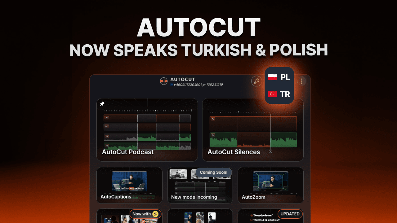 AutoCut now speaks Turkish and polish
