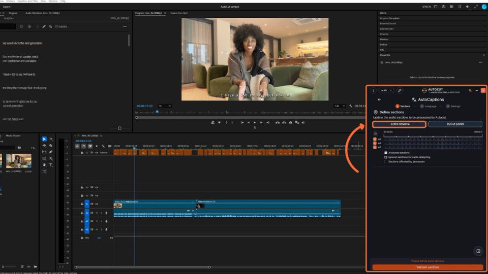 Automatically add captions with AutoCut - Step 2