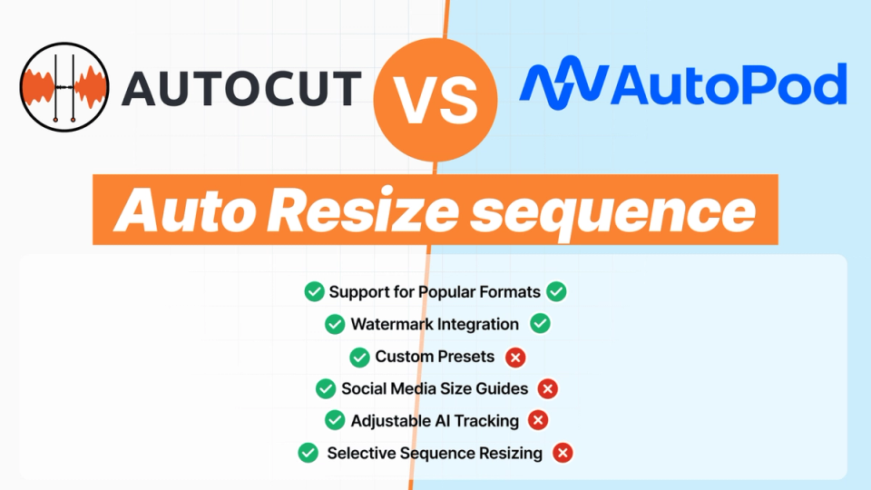 AutoResize MultiCam Vergleich Autopod AutoCut